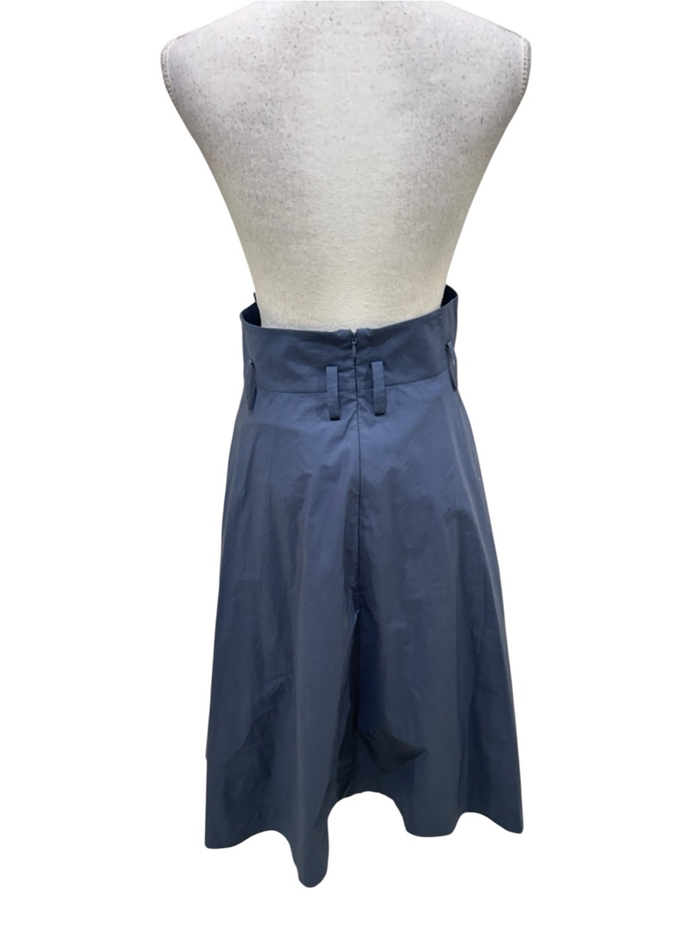 NWT COS Slate Blue handkerchief Asymmetrical hem high Waist poplin Skirt size 6 - Picture 7 of 9